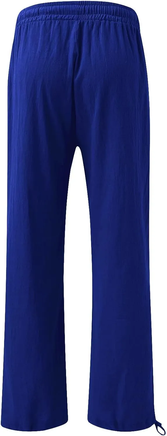 Pantalones para Mujer Linen Pants Comfy Work Pants with Elastic High Waist Paper Bag Linen Dress Pants for Women
