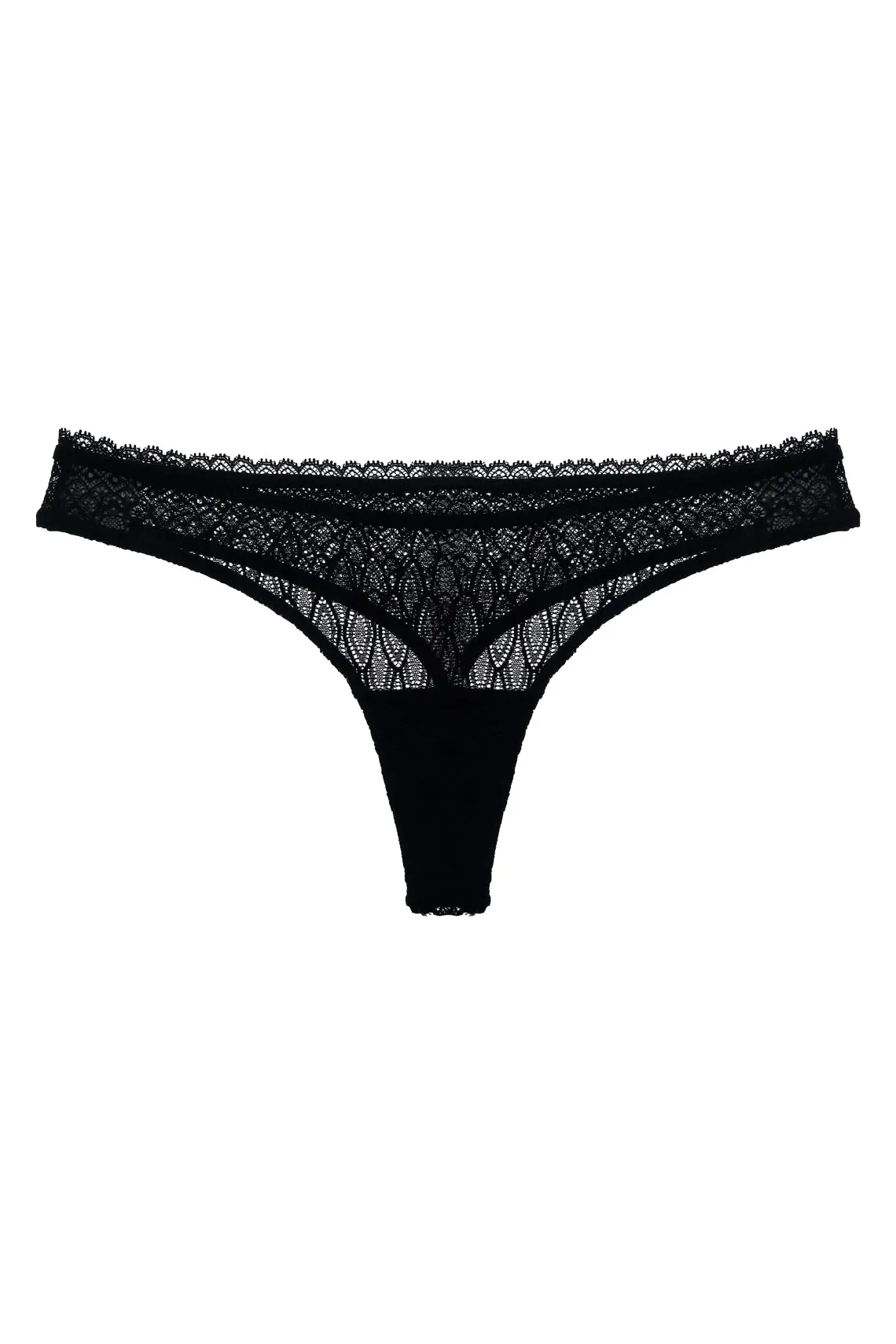 Panty negro en encaje para mujer