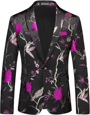 Rogers & Morris Blazer for Men Casual Slim fit Suit Jacket Dress Party Floral Men's Sport Coat Chaqueta de Traje para Hombre