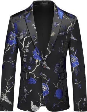 Rogers & Morris Blazer for Men Casual Slim fit Suit Jacket Dress Party Floral Men's Sport Coat Chaqueta de Traje para Hombre