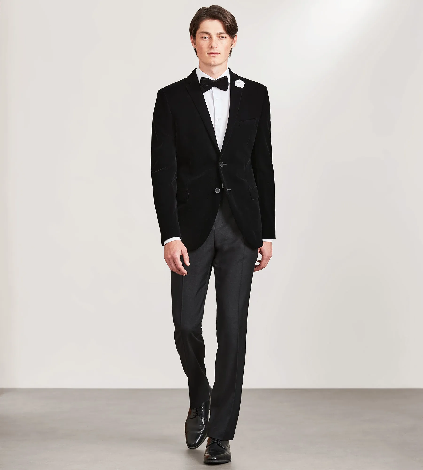 Slim Fit Black Velvet Suit