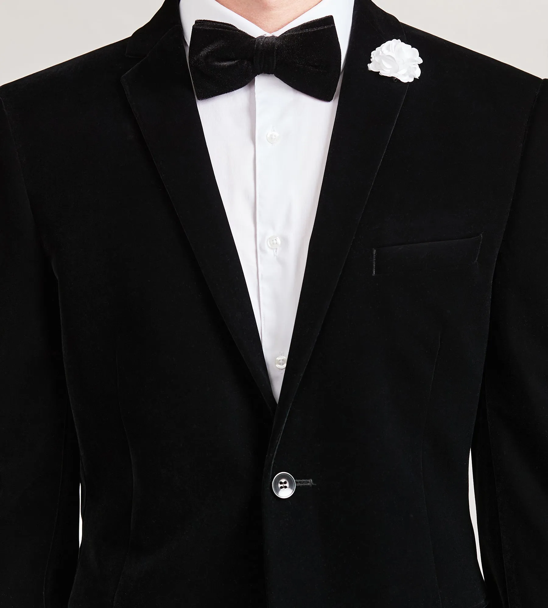 Slim Fit Black Velvet Suit