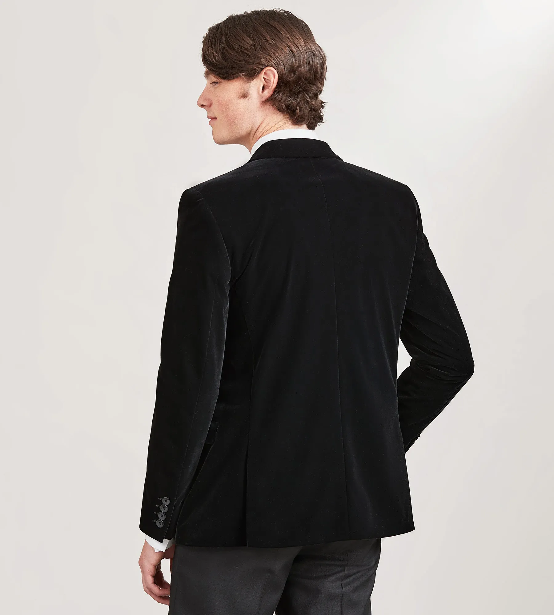 Slim Fit Black Velvet Suit