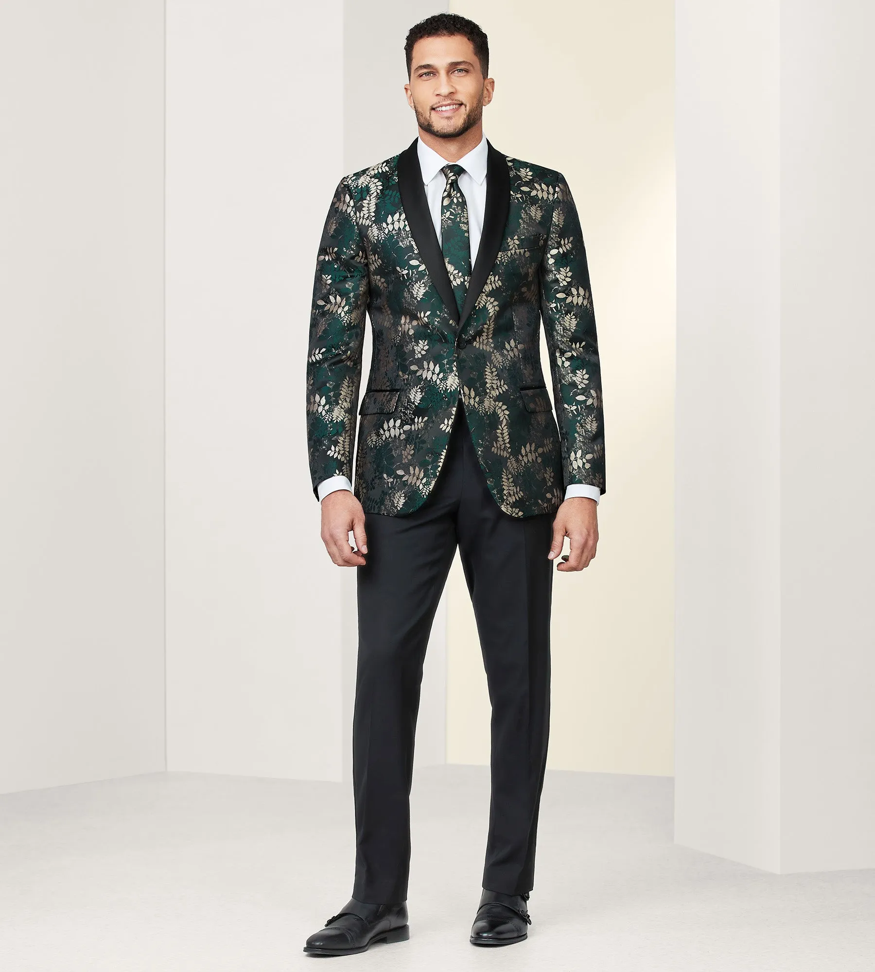 Slim Fit Jacquard Tuxedo Jacket