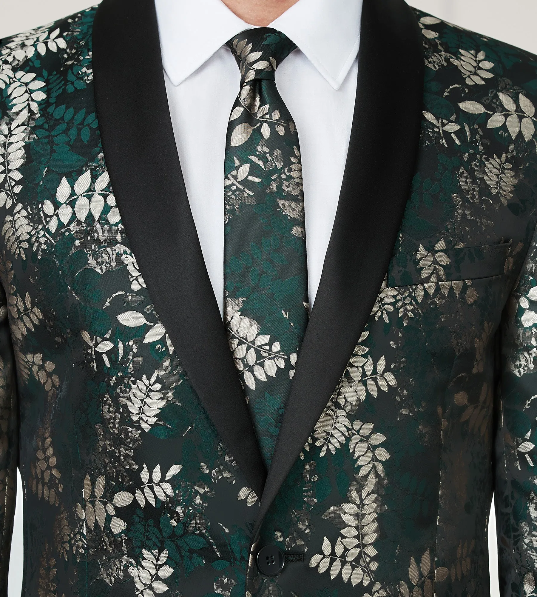 Slim Fit Jacquard Tuxedo Jacket