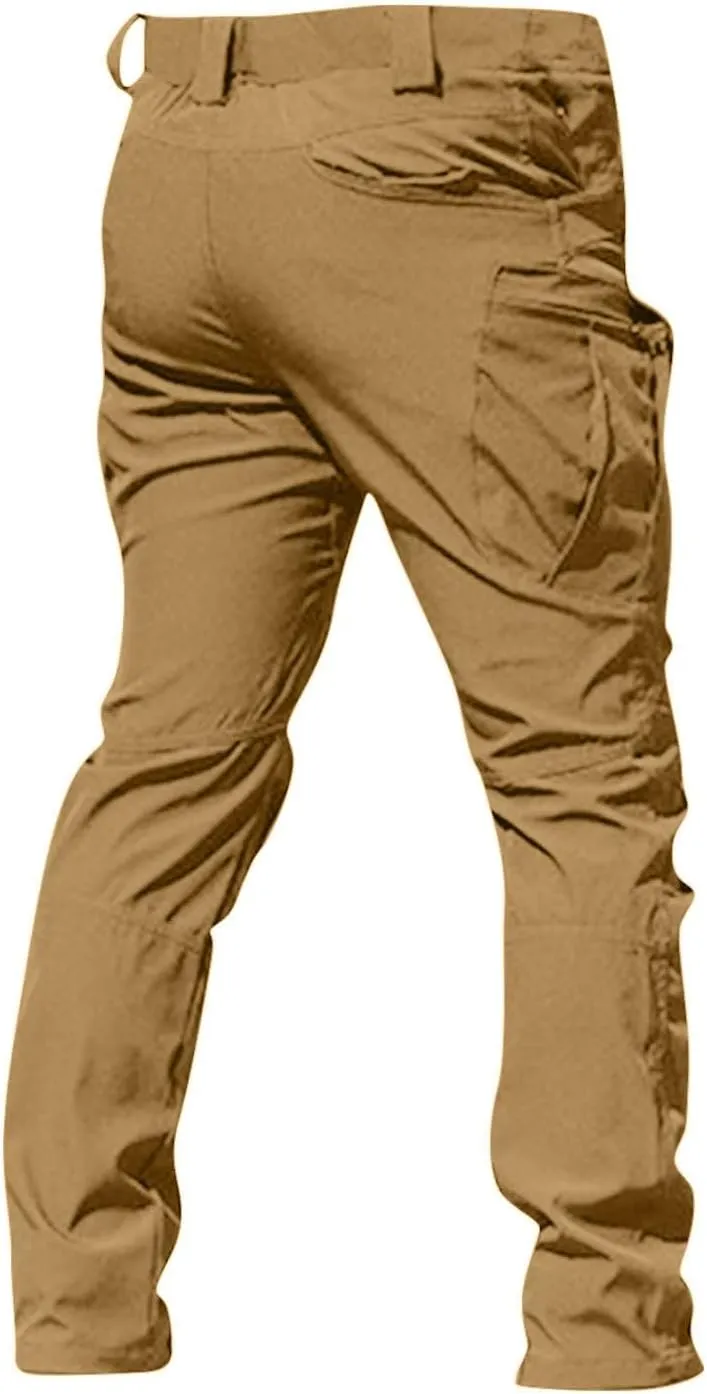 Tactical Pants for Men Stretch Ripstop Waterproof Zipper Cargo Hiking Pants Lightweight Work Pant Hunting with Pockets