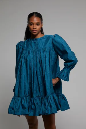 VESTIDO MUARÉ PETRÓLEO