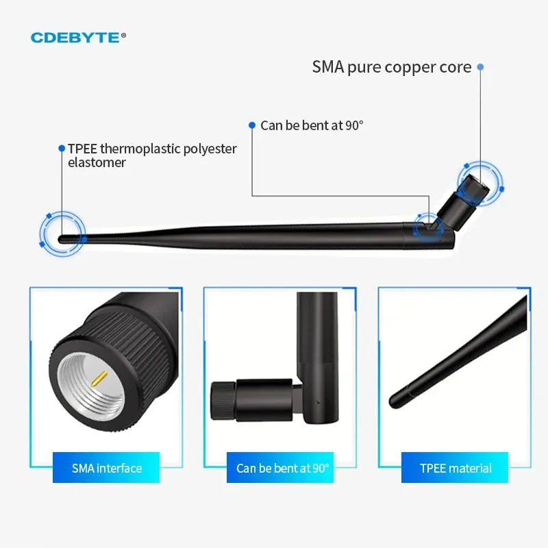 Wifi Rubber Antenna 2.4/5.8G 5dBi Copper Tube Conductor Antenna Dipole Radiator For Wifi/Router Wifi Antenna TXWF-JKS-20