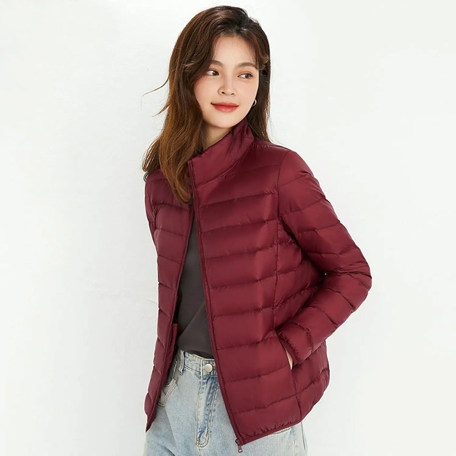 Women Warm Lightweight Hooded Windproof Winter Coat With Recycled Insulation Winter Slim Short Long for Women