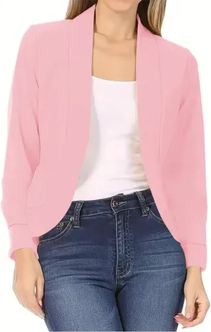 Womens Fall Casual Blazers 2024 Three Quarter Sleeve Sleeve Cardigan Short Small Coat Womens Casual Blazers 2024