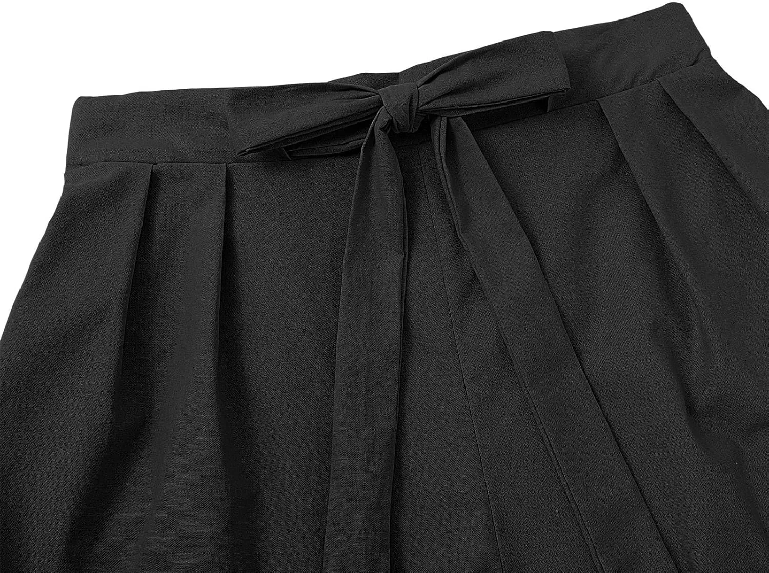 Women's Look Like Linen Shorts Straight Wide Leg Dress Pant Casual Summer Tie Front Pleated Shorts with Pockets