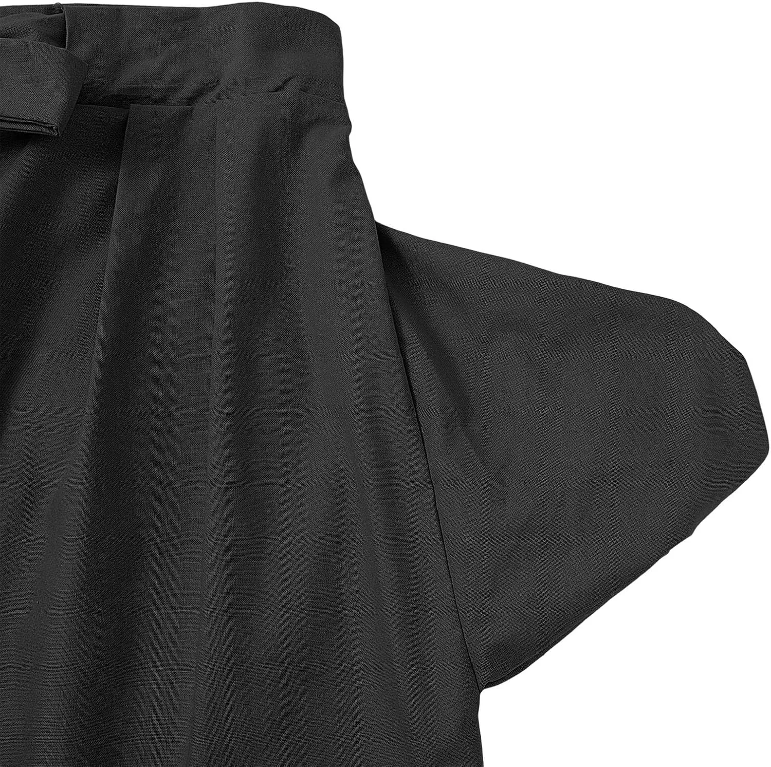 Women's Look Like Linen Shorts Straight Wide Leg Dress Pant Casual Summer Tie Front Pleated Shorts with Pockets
