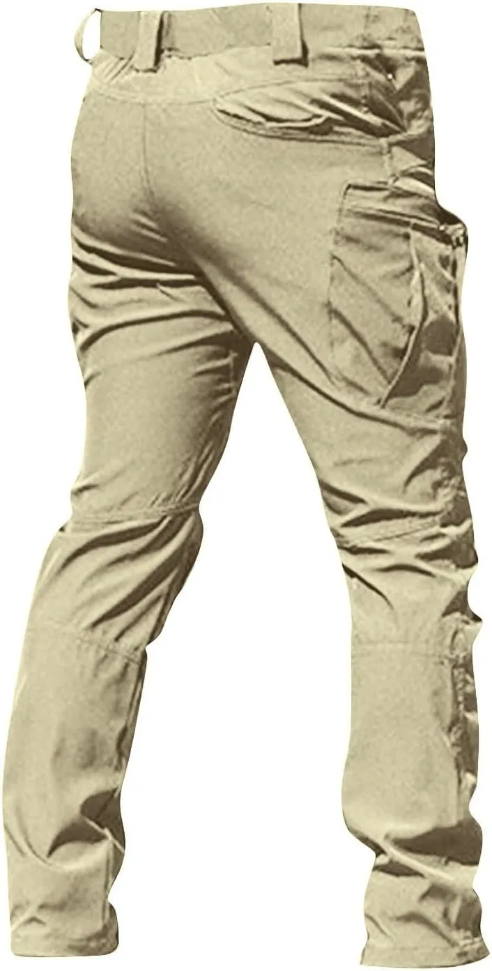 Work Cargo Pants for Men Slim Fit Waterproof Camping Hiking Pant Lightweight Flexcamo Tactical Pants Multi Pockets