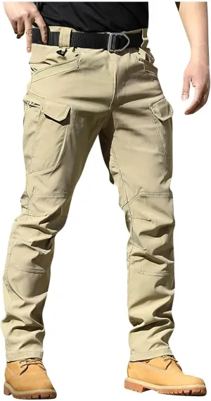 Work Cargo Pants for Men Slim Fit Waterproof Camping Hiking Pant Lightweight Flexcamo Tactical Pants Multi Pockets